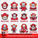 Tampa Bay Buccaneers Pennywise Horror NFL Bundle 12 SVG Eps Dxf Png File, NFL svg, Digital Download, Instant Download
