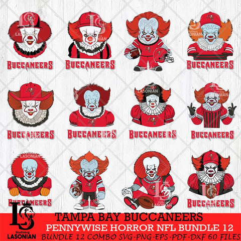 Tampa Bay Buccaneers Pennywise Horror NFL Bundle 12 SVG Eps Dxf Png File, NFL svg, Digital Download, Instant Download