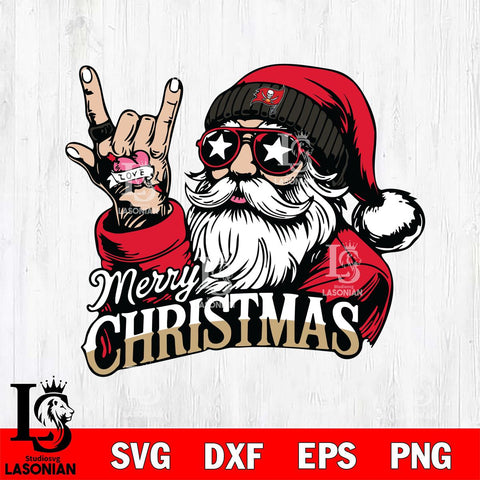 Tampa Bay Buccaneers Rock Santa Claus Football Svg Eps Dxf Png File,NFL Svg Files,Digital Download,Sublimation,Instant Download