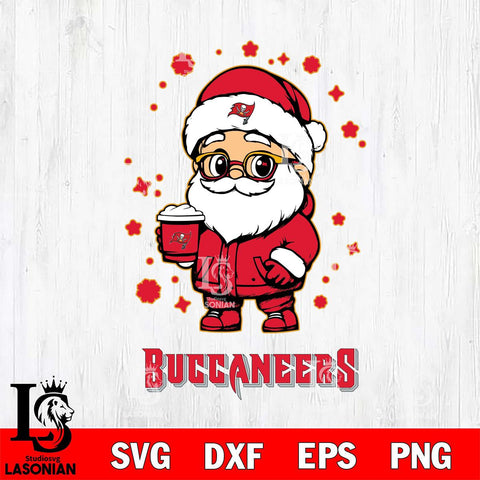 Tampa Bay Buccaneers Santa Claus Coffe Svg Eps Dxf Png File,NFL Svg Files,Digital Download,Sublimation,Instant Download