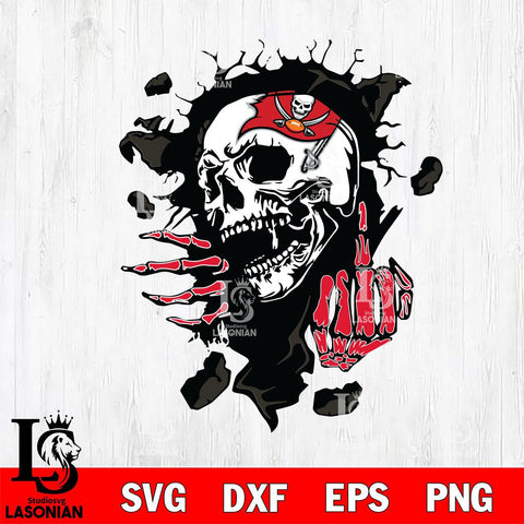 Tampa Bay Buccaneers Savage Skull SVG
