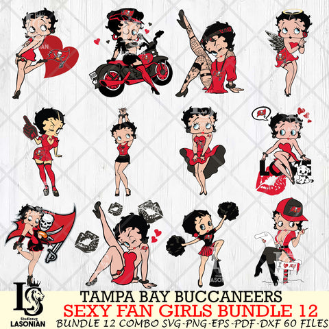 Tampa Bay Buccaneers Sexy Fan Girls Bundle 12 Svg Eps Dxf Png File, Digital Download, Instant Download