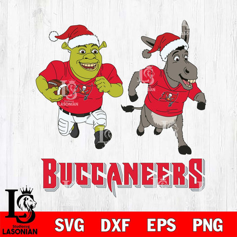 Tampa Bay Buccaneers Shrek and Donkey Football Cricut,Christmas SVG DXF EPS PNG FILE, Digital Download,Instant Download, Silhouette