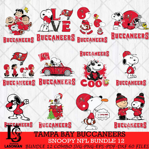 Tampa Bay Buccaneers Snoopy NFL Bundle 12 SVG Eps Dxf Png File, NFL svg, Digital Download, Instant Download