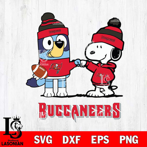 Tampa Bay Buccaneers Snoopy & Bluey Football Svg Eps Dxf Png File,NFL Svg Files,Christmas svg ,Digital Download ,Instant Download
