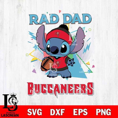 Tampa Bay Buccaneers Stitch Rad Dad SVG DXF EPS PNG FILE, Disney Father day File Cut,Digital Download,Instant Download,Disney Svg Files