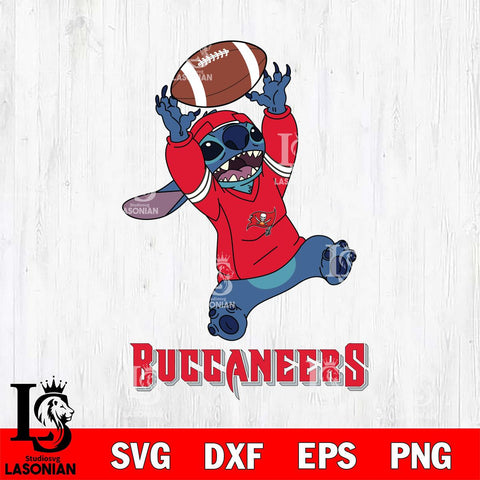 Tampa Bay Buccaneers Stitch playing football SVG DXF EPS PNG FILE, NFL File Cut, Digital Download,Instant Download, Silhouette, Cricut