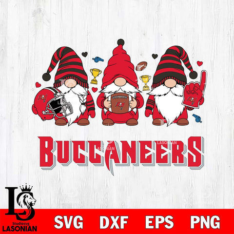 Tampa Bay Buccaneers Three Gnome File Cut, NFL SVG, Digital Download , CHRISTMAS Criucut , Silhouette