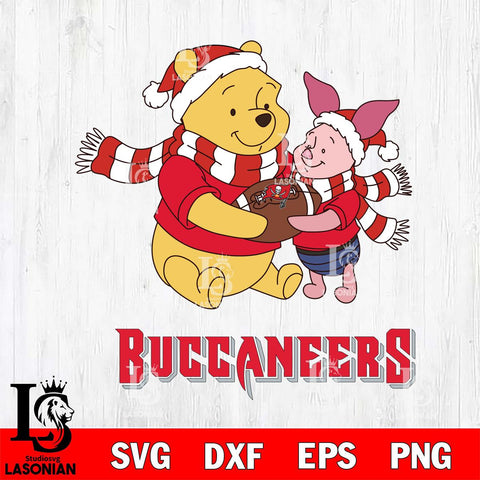 Tampa Bay Buccaneers Winnie the Pooh & Piglet Football Cricut,Christmas SVG DXF EPS PNG FILE, Digital Download,Instant Download, Silhouette