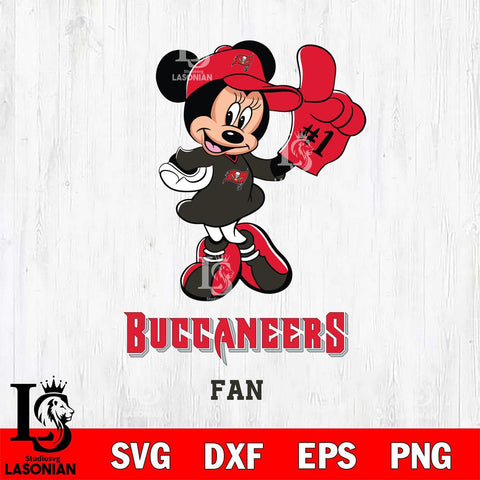 Tampa Bay Buccaneers #1 Fan Minnie Mouse Svg Eps Dxf Png File, Digital Download, Instant Download