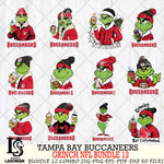 Tampa Bay Buccaneers  Grinch NFL Bundle 12 SVG Eps Dxf Png File, Digital Download, Instant Download