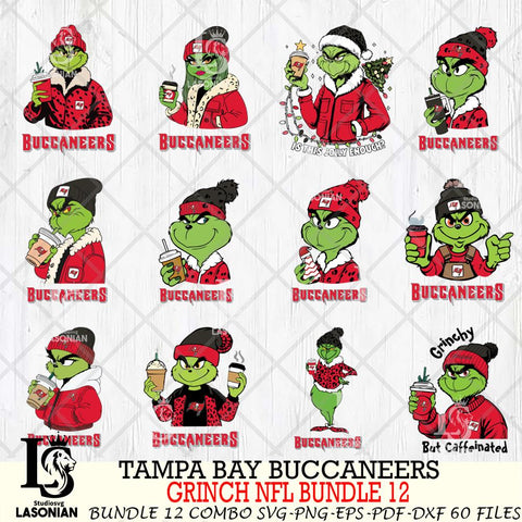 Tampa Bay Buccaneers  Grinch NFL Bundle 12 SVG Eps Dxf Png File, Digital Download, Instant Download