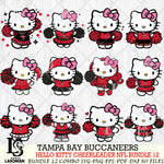 Tampa Bay Buccaneers  Hello Kitty Cheerleader NFL Bundle 12 SVG Eps Dxf Png File, Digital Download, Instant Download