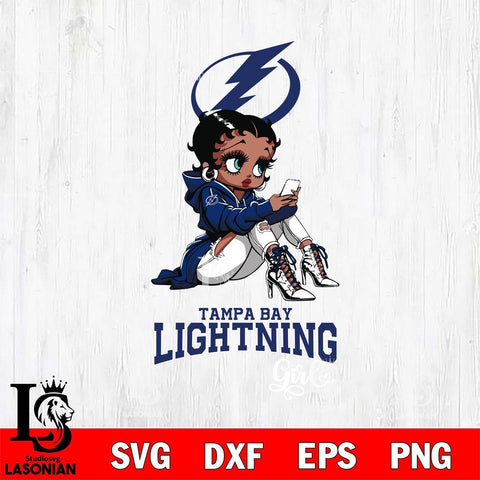 Tampa Bay Lightning Beauty Black Fan Girl Football, Svg Eps Dxf Png File, Digital Download