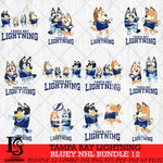 Tampa Bay Lightning Bluey Dace Mode NHL Bundle 12 SVG Eps Dxf Png File, Digital Download, Instant Download
