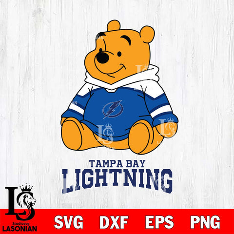 Tampa Bay Lightning Winnie The Pooh NHL Hockey SVG DXF EPS PNG FILE,NHL File Cut,Disney Digital Download,Instant Download, Silhouette