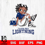 Tampa Bay Lightning #1 Black Fan Girl Betty Boop, Svg Eps Dxf Png File, Digital Download