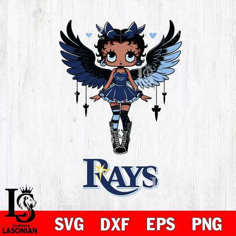 Tampa Bay Rays Anglel Black Fan Girl Betty Boop