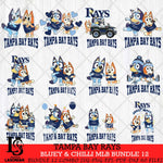 Tampa Bay Rays Bluey & Bingo MLB Bundle 12 SVG Eps Dxf Png File, Bundle MLB svg, Digital Download, Instant Download