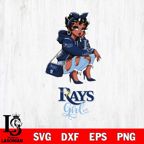 Tampa Bay Rays Fashion Black Fan Girl Betty Boop