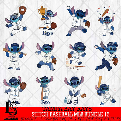 Tampa Bay Rays Stitch Baseball MLB Bundle 12 SVG DXF EPS PNG FILE, bundle MLB File Cut, Digital Download,Instant Download, Silhouette, Cricut