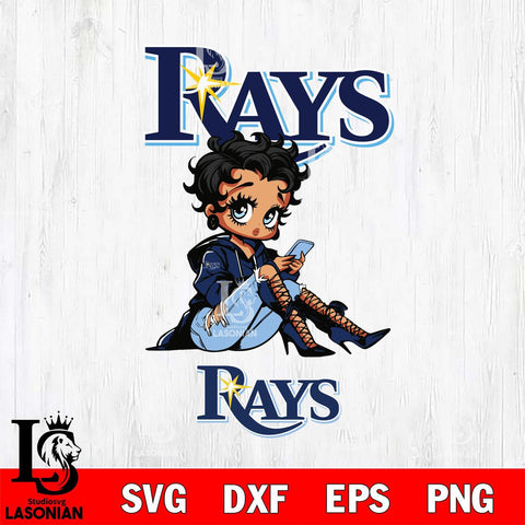 Tampa Bay Rays Style Black Fan Girl Betty Boop
