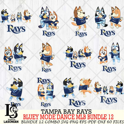 Tampa Bay Rays  Bluey Dance MLB Bundle 12 SVG Eps Dxf Png File, Digital Download, Instant Download