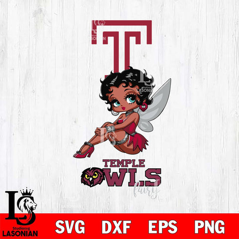 Temple Owls Beauty Black Fairy Betty Boop, Svg Eps Dxf Png File, Digital Download
