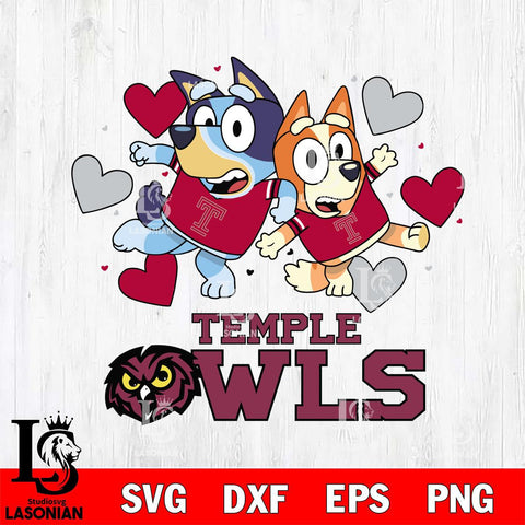 Temple Owls Bluey & Bingo 10 Svg Eps Dxf Png File, NCAA svg, Digital Download, Instant Download