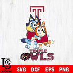 Temple Owls Bluey & Bingo 3 Svg Eps Dxf Png File, NCAA svg, Digital Download, Instant Download