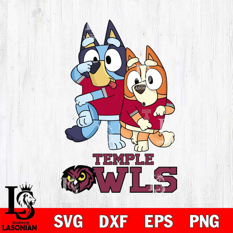 Temple Owls Bluey & Bingo Svg Eps Dxf Png File, NCAA svg, Digital Download, Instant Download
