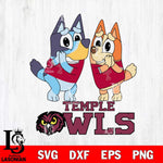 Temple Owls Bluey & Bingo 5 Svg Eps Dxf Png File, NCAA svg, Digital Download, Instant Download