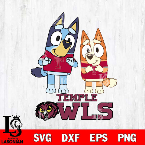 Temple Owls Bluey & Bingo 6 Svg Eps Dxf Png File, NCAA svg, Digital Download, Instant Download