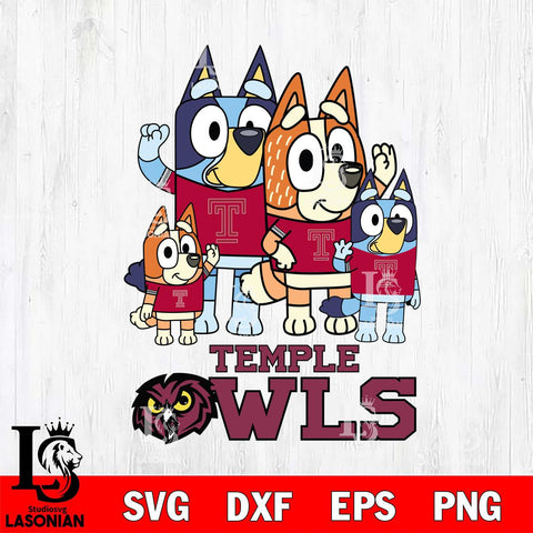Temple Owls Bluey & Bingo 7 Svg Eps Dxf Png File, NCAA svg, Digital Download, Instant Download