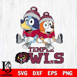 Temple Owls Bluey & Bingo 8 Svg Eps Dxf Png File, NCAA svg, Digital Download, Instant Download