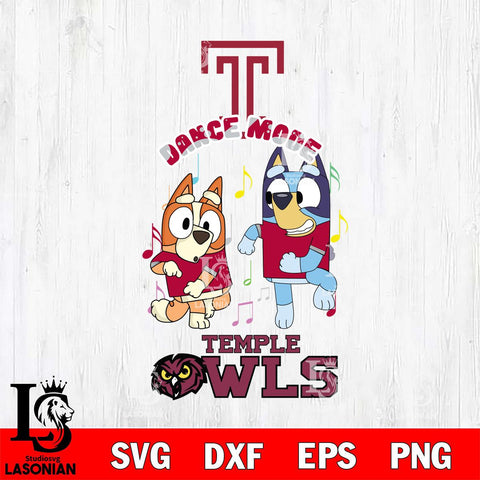 Temple Owls Bluey Bingo Dance Mode Svg Eps Dxf Png File, NCAA svg, Digital Download, Instant Download
