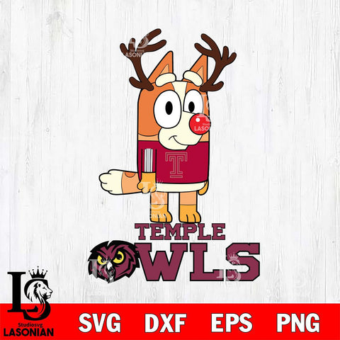 Temple Owls Bluey Chilli Christmas Deer Svg Eps Dxf Png File, Digital Download