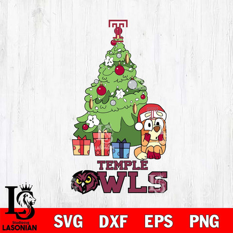 Temple Owls Bluey Chilli Christmas Tree Svg Eps Dxf Png File, Digital Download