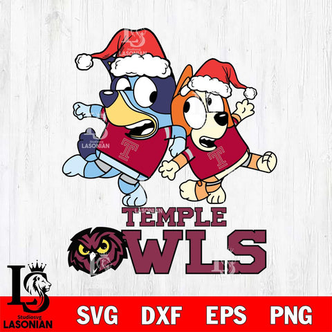 Temple Owls Bluey Christmas Holiday Svg Eps Dxf Png File, Digital Download