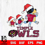 Temple Owls Bluey Family Christmas Svg Eps Dxf Png File, Digital Download