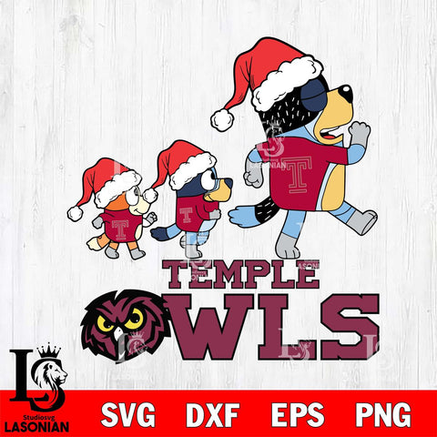 Temple Owls Bluey Family Christmas Svg Eps Dxf Png File, Digital Download