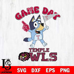 Temple Owls Bluey Game Day Svg Eps Dxf Png File, Digital Download, Instant Download