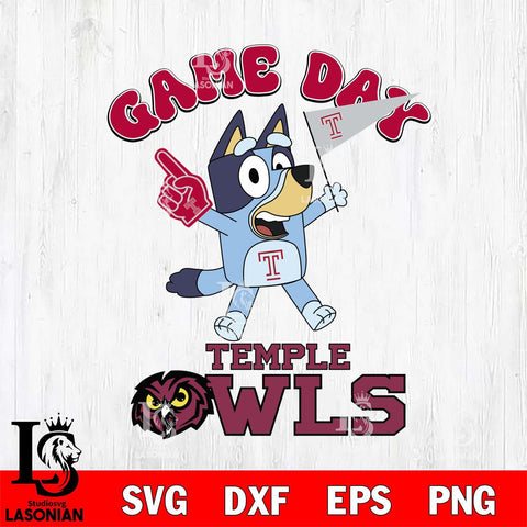Temple Owls Bluey Game Day Svg Eps Dxf Png File, Digital Download, Instant Download
