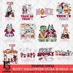 Temple Owls Bluey Halloween NCAA 12 SVG Eps Dxf Png File, Bundle NCAA svg, Digital Download, Instant Download