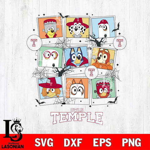 Temple Owls Bluey Halloween Sport Svg Eps Dxf Png File, Digital Download, Instant Download