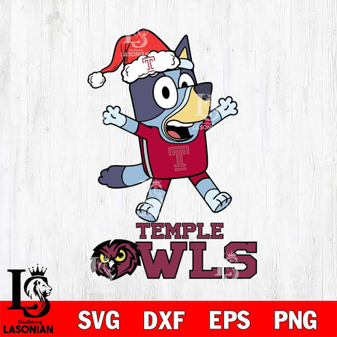 Temple Owls Bluey Happy Christmas Svg Eps Dxf Png File, Digital Download