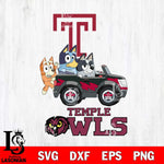 Temple Owls Bluey friends car Svg Eps Dxf Png File, NCAA svg, Digital Download, Instant Download