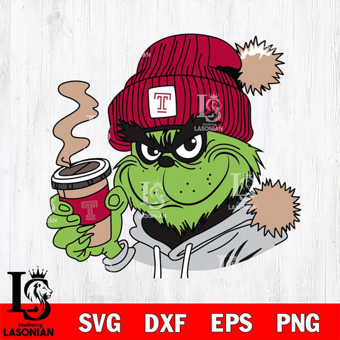 Temple Owls Boujee Grinch 4 Svg Eps Dxf Png File, Digital Download, Instant Download