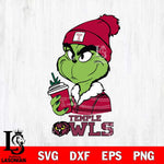 Temple Owls Boujee Grinch Christmas Cut Files Cricut, Svg Dxf Eps Png file, Digital download , Silhouette