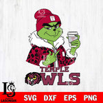 Temple Owls Boujee Grinch Leopard Christmas Cut Files Cricut, Svg Dxf Eps Png file, Digital download , Silhouette